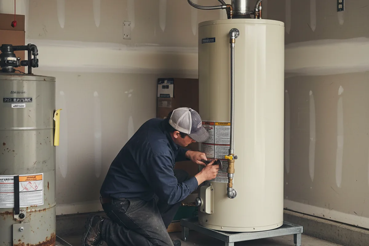 Water heater and shutoff valve replacement in Freeland